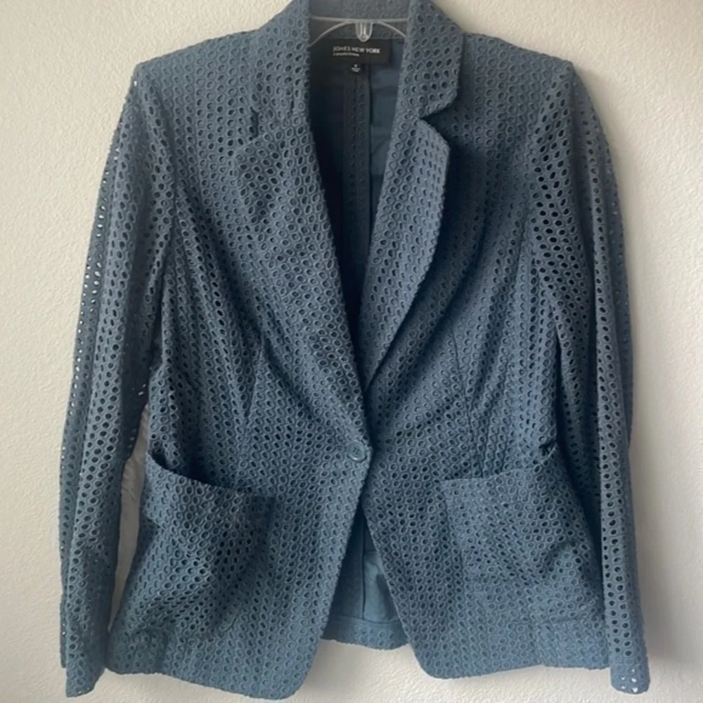 Jones New York jacket size 8 teal women’s blazer